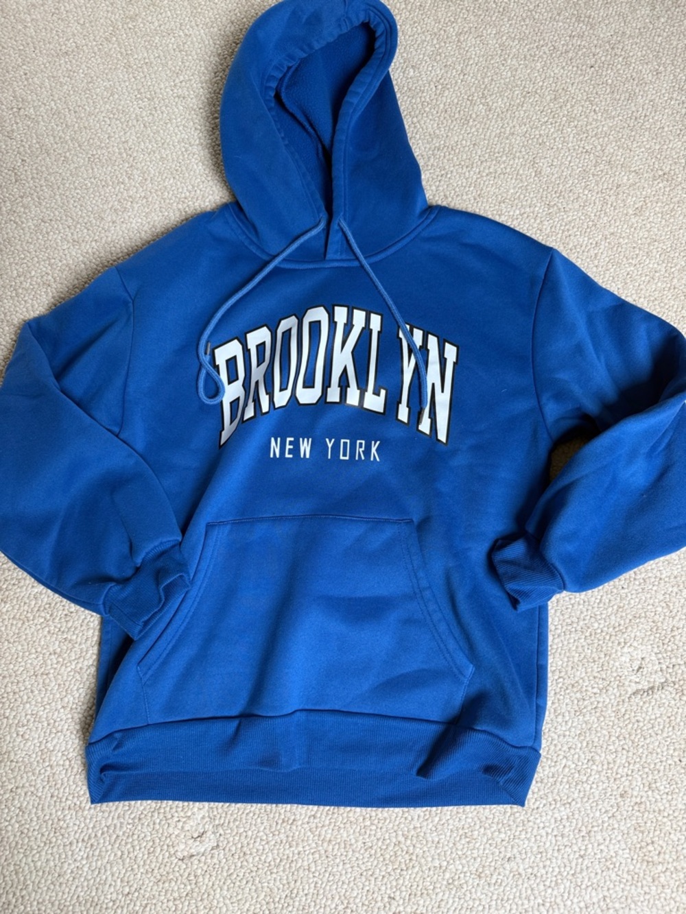 Brooklyn New York Blue Hooded Pullover Sweatshirt